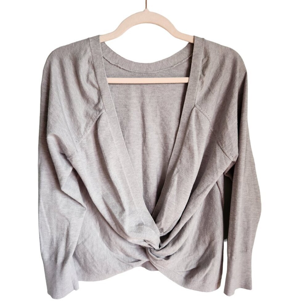 Victoria's Secret Sweater Medium Gray Grey Women's Twist Back Top Open Back - Picture 5 of 10